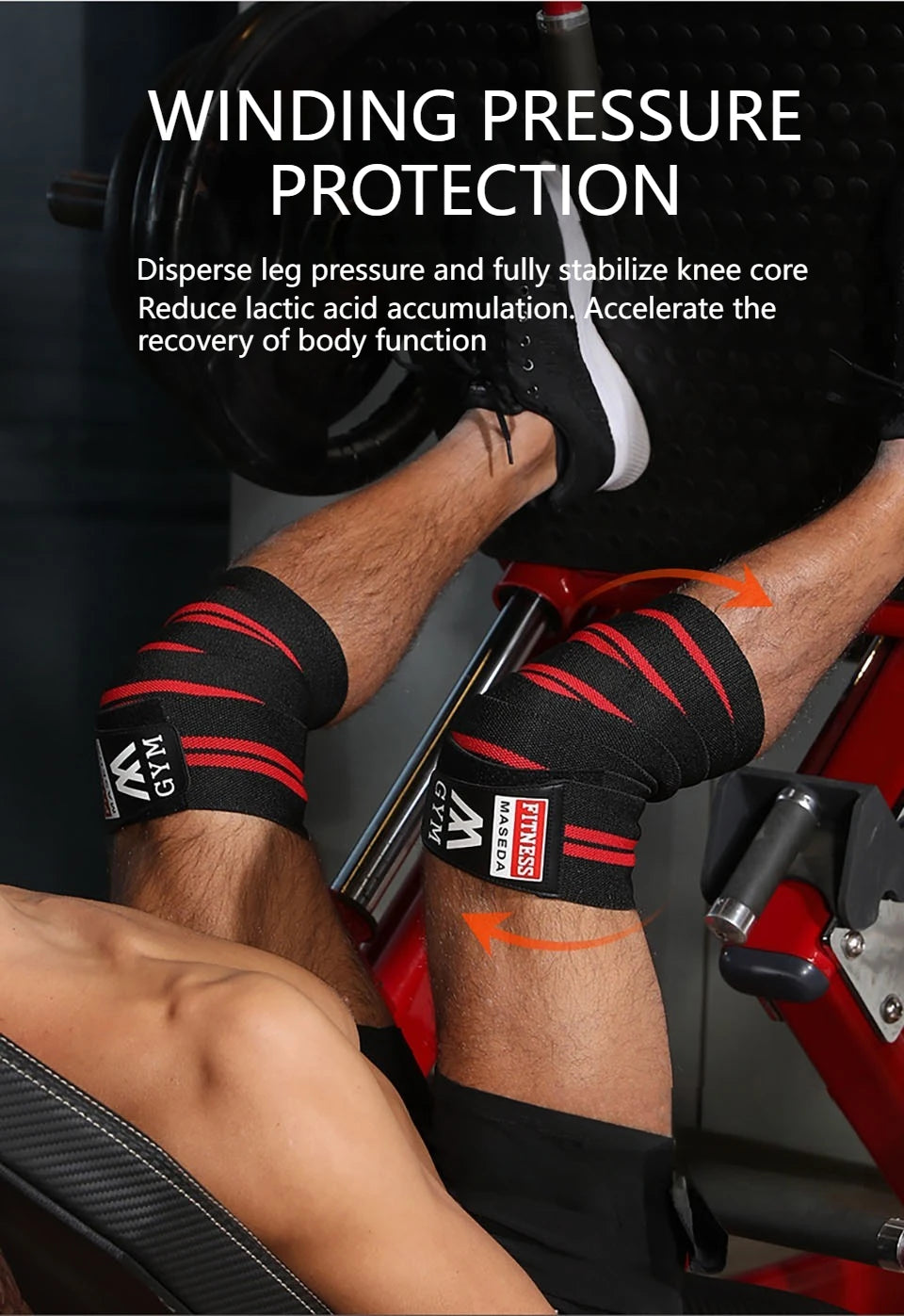 Dayselect Knee Wrap | Adjustable 200 × 8 cm Strap | 1 Piece