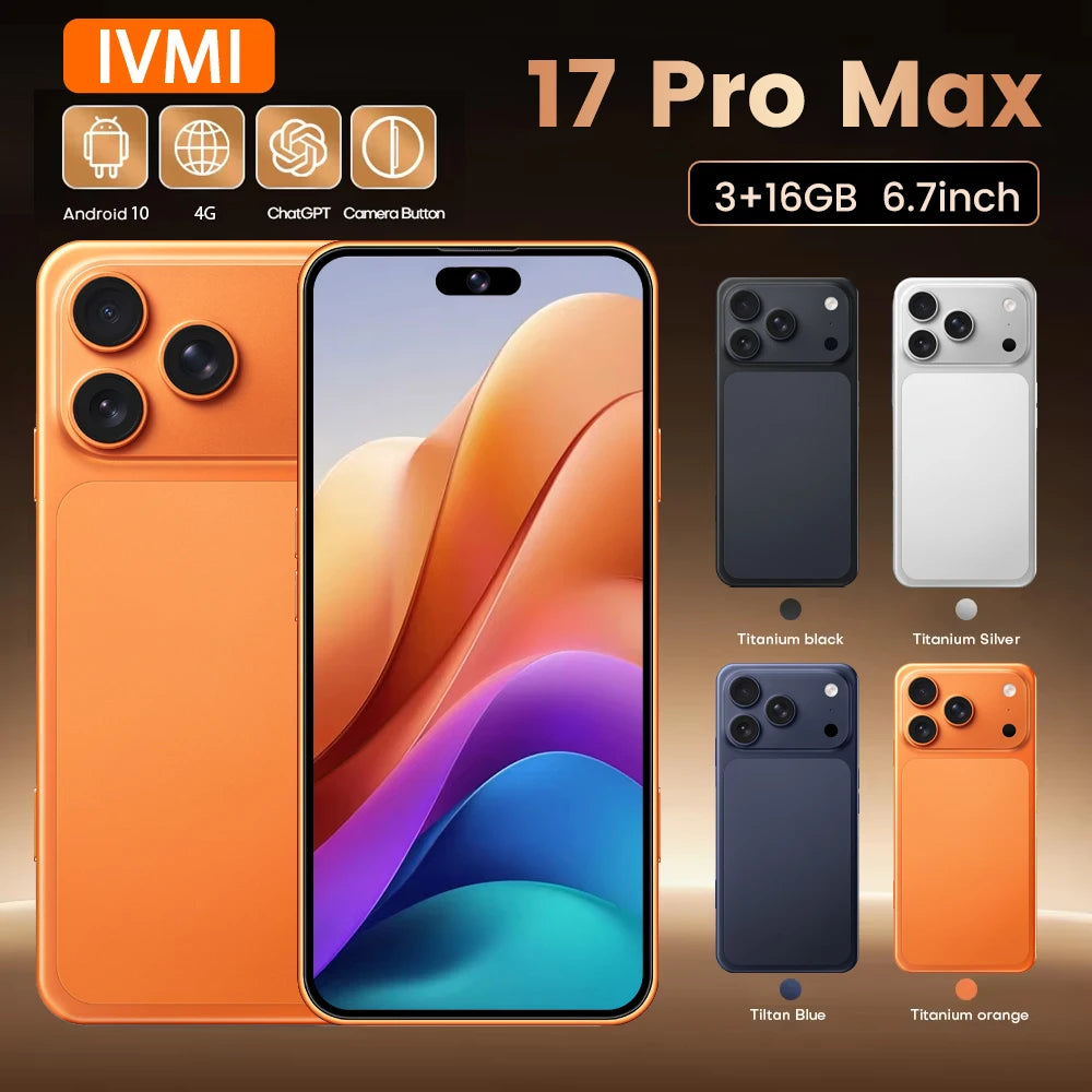 IVMI 17Pro Max | 4G | Android 10 | 6.7" Fullview | 3GB+16GB | 13MP | 3500mAh | Dual SIM | Play Store | Bluetooth | WiFi
