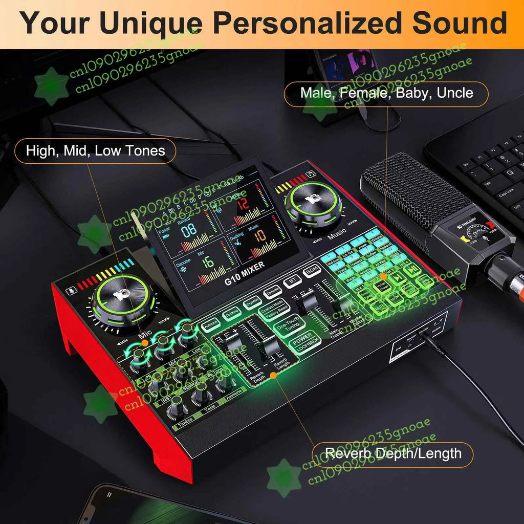 Tarjeta de Sonido G10 para Streaming | Kit Completo con Micrófono para Transmisiones en Vivo