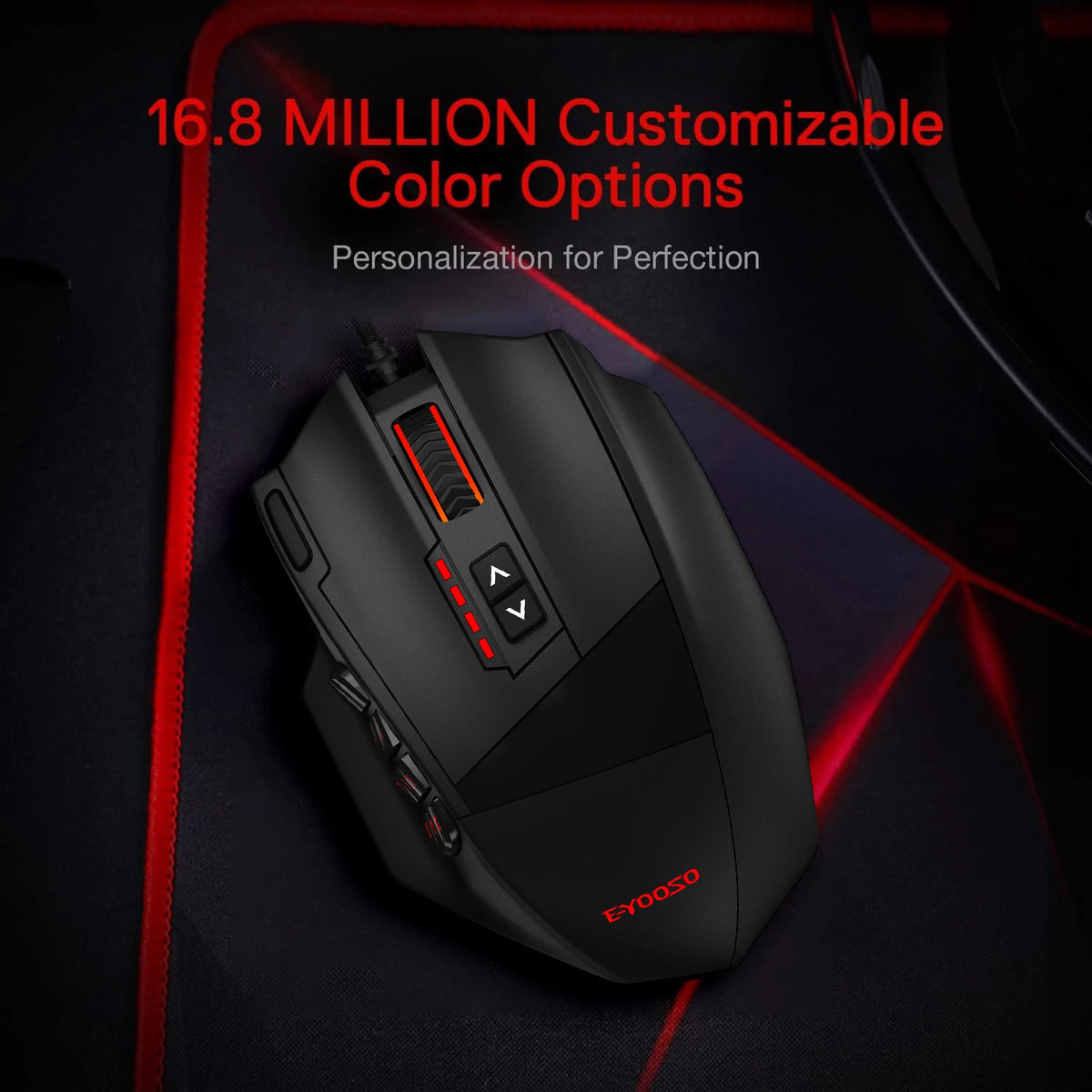 E-YOOSO X39 Wired Gaming Mouse | 12400 DPI | 17 Buttons RGB | Pixart PAW3327 | MMO