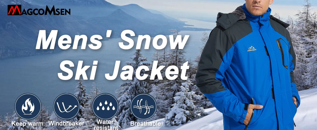 MAGCOMSEN Men's Winter Jacket | Fleece Lined | Ski & Hiking