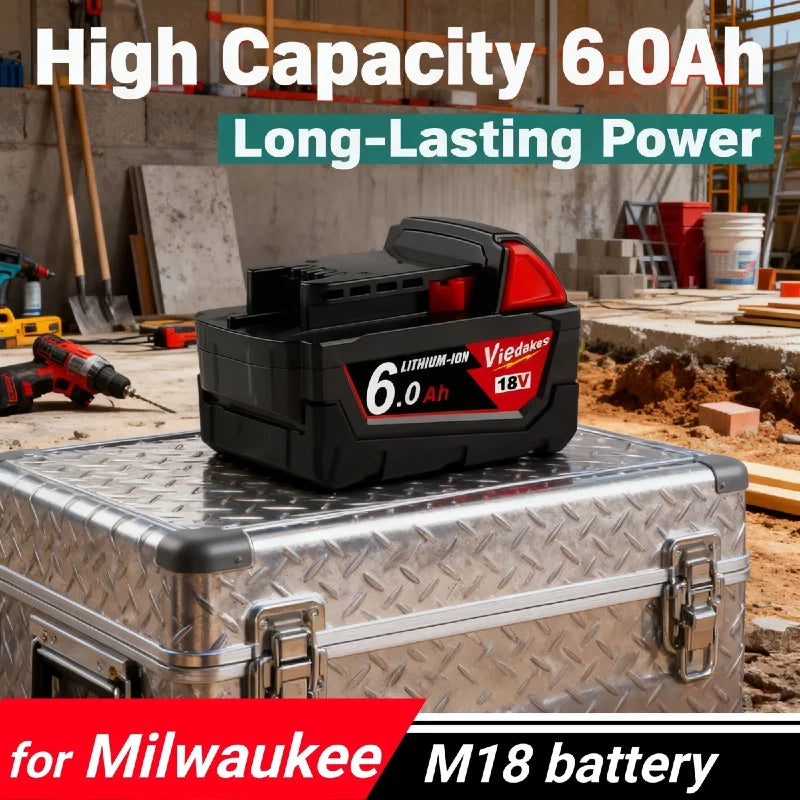 Milwaukee-Compatible M18 18V | 5Ah 6Ah 9Ah Batteries and Charger Kits