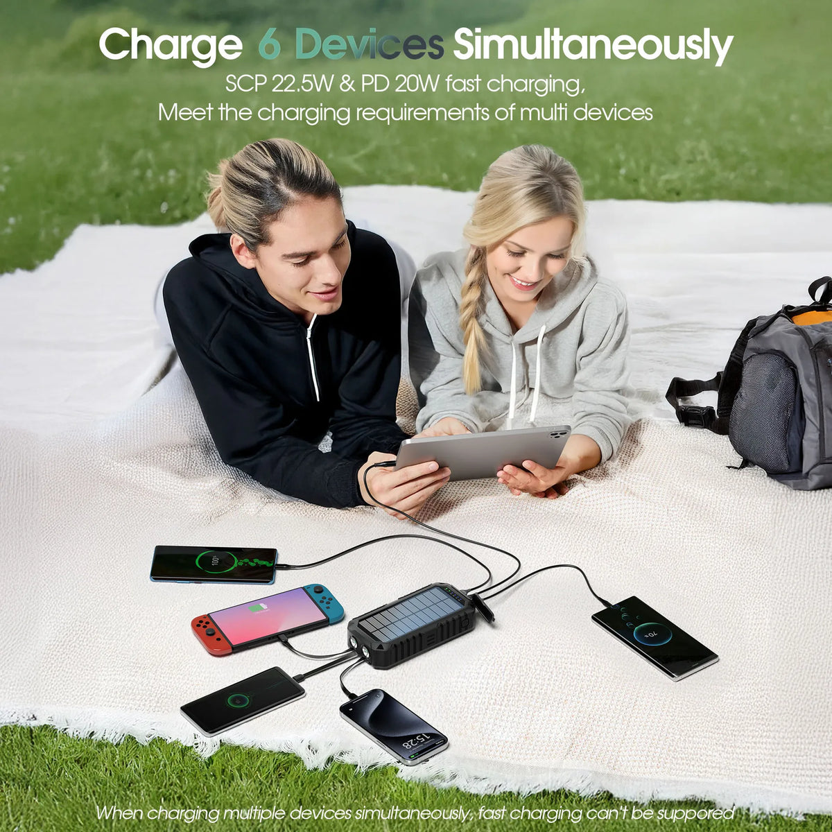 20000mAh Solar Hand-Crank Power Bank | 22.5W