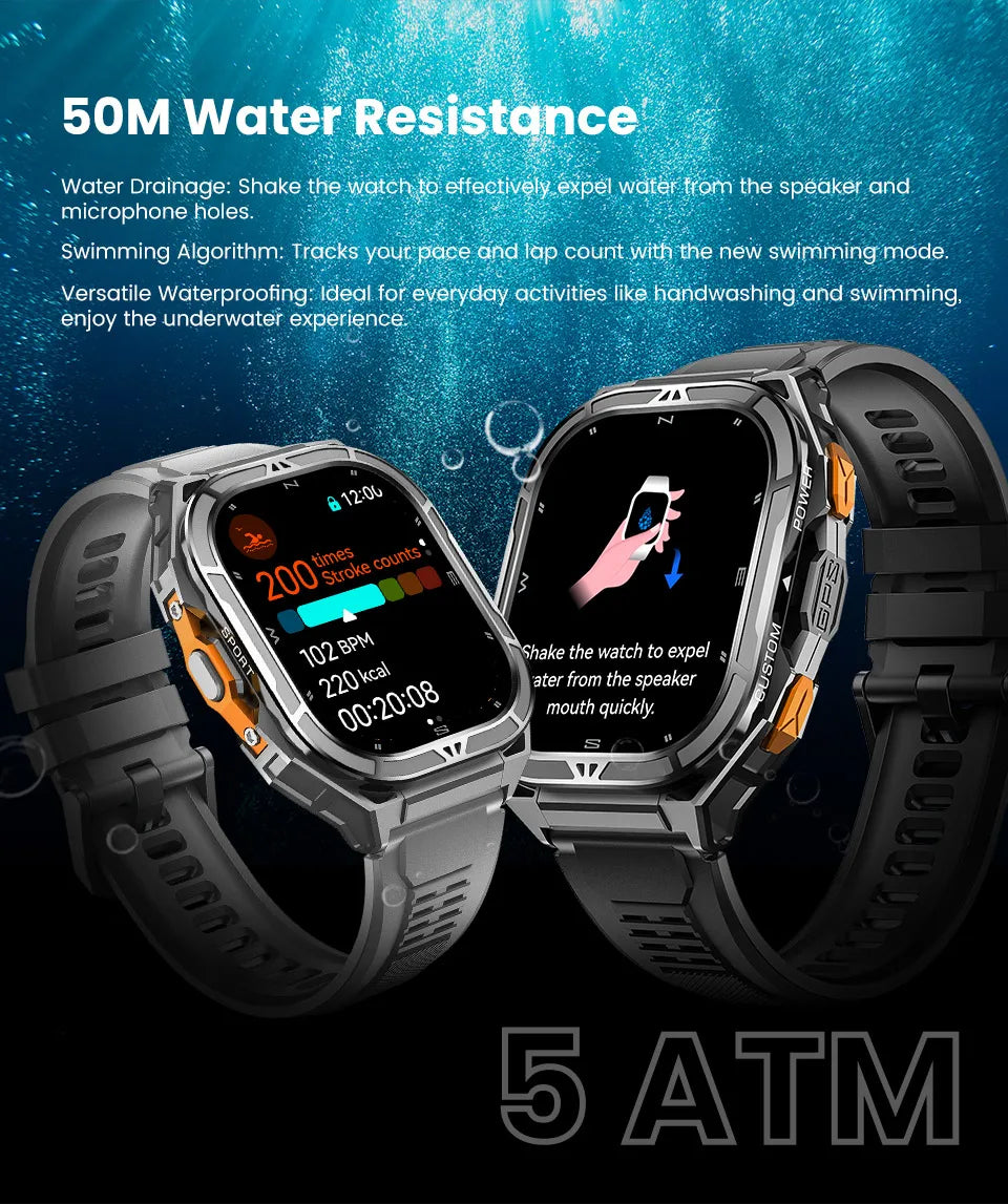 GPS Smartwatch 2026 | AMOLED 1.96" HD | Compass | 5ATM Waterproof | Bluetooth Calling | Men Sport | Smartwatch GPS 2026 | AMOLED 1.96" HD | Brújula | Resistente al Agua 5ATM | Llamadas Bluetooth | Deporte