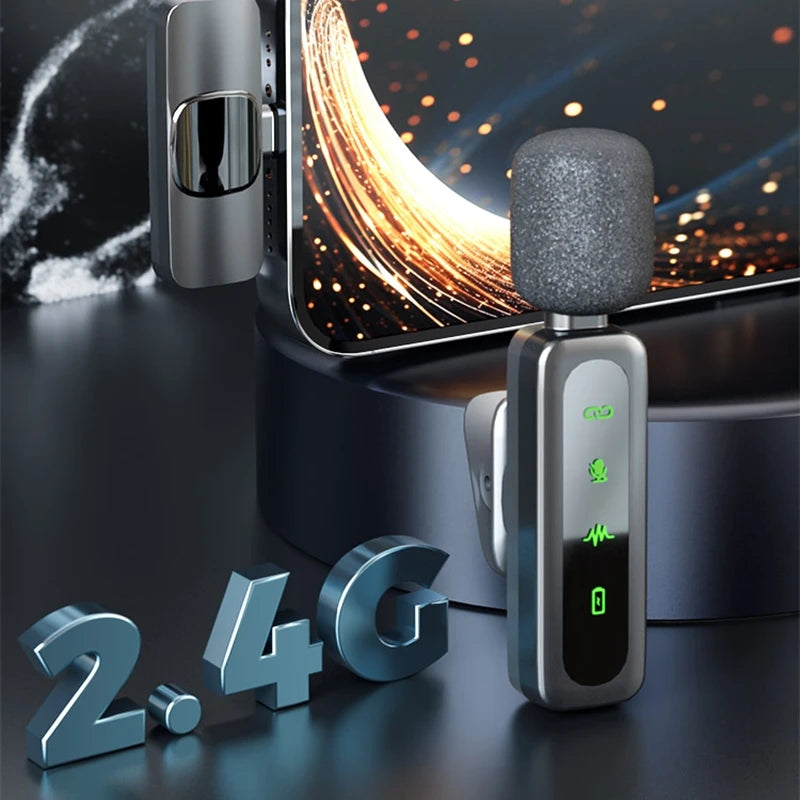 Wireless Lavalier Microphone | Rechargeable Clip-On Mic | iPhone & USB-C