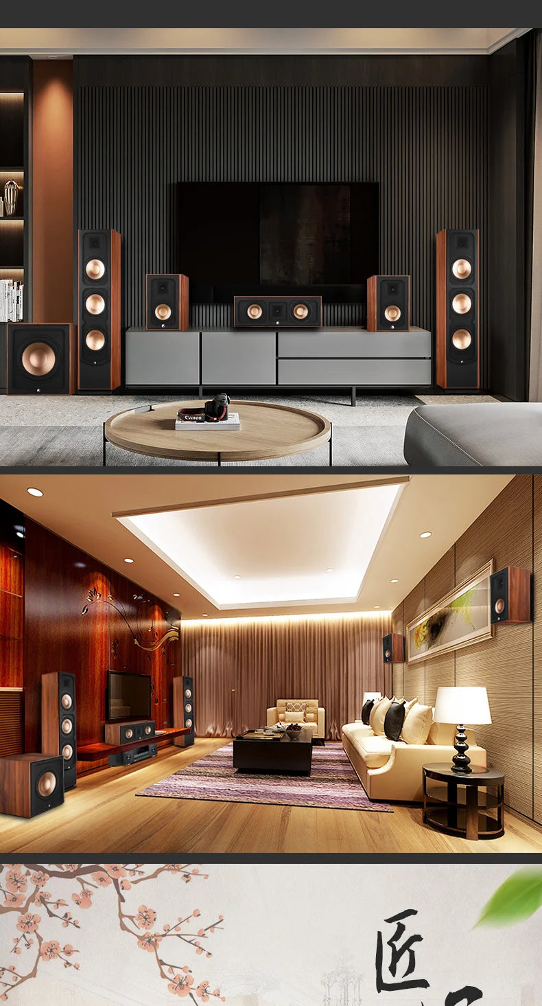 KYYSLB 5.1 Home Theater Audio System | 1600W | DTS Dolby | 12" Subwoofer | Wood Speakers