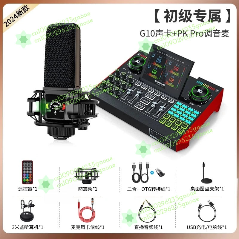 Tarjeta de Sonido G10 para Streaming | Kit Completo con Micrófono para Transmisiones en Vivo
