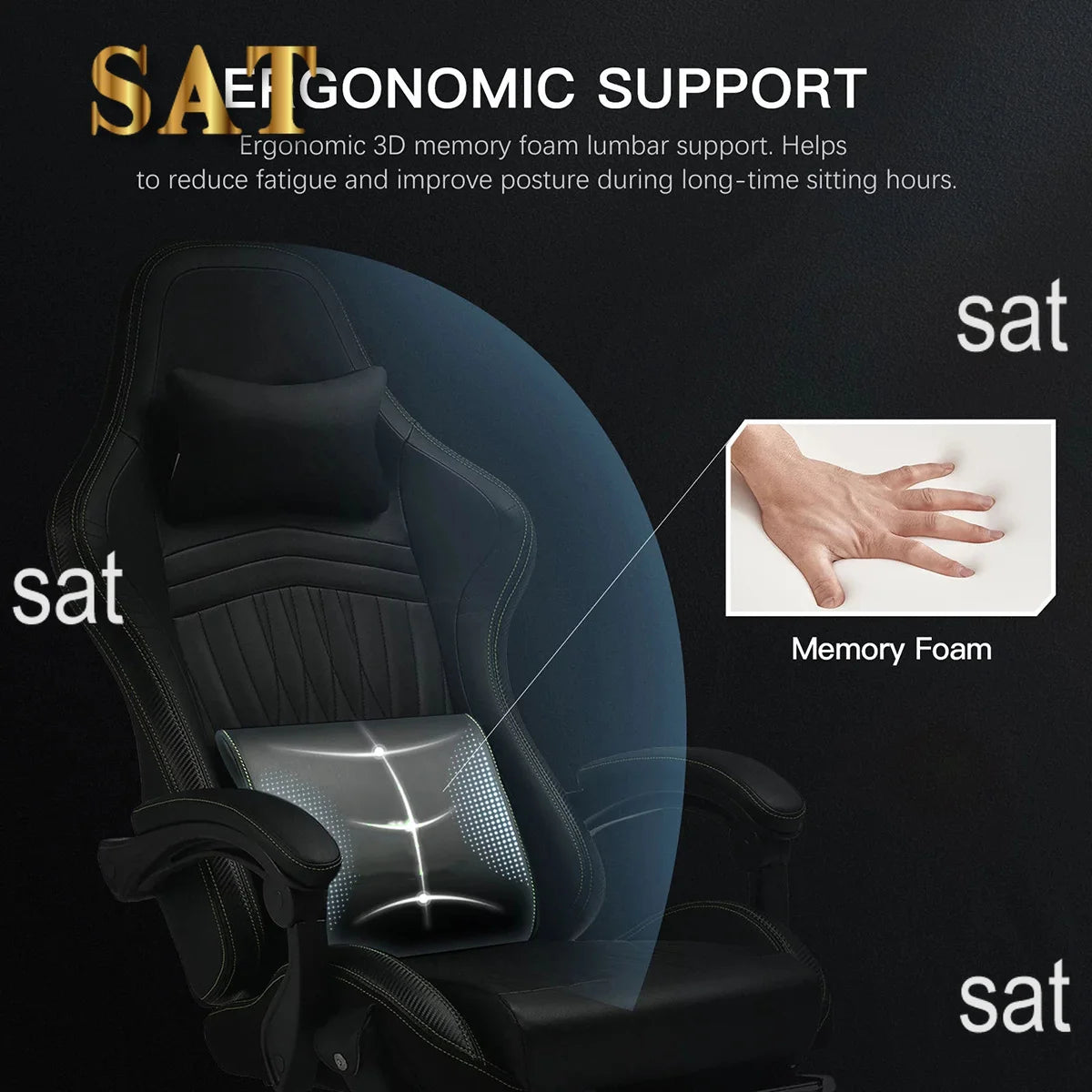 Racing Gaming Chair | Bluetooth Speaker & Footrest | PU Leather