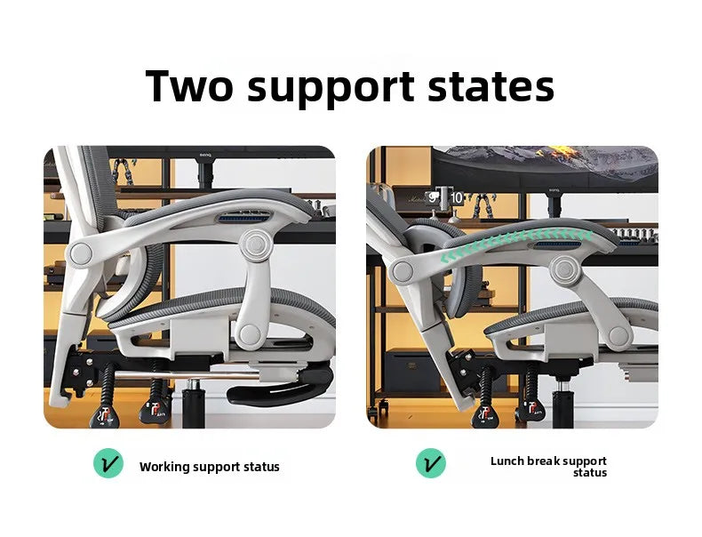 Ergonomic Office Chair | Reclining & Footrest | Lumbar