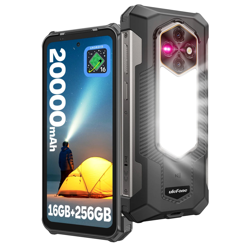 Ulefone RugKing 5 Pro | Rugged Phone 4G 20000mAh 64MP Android 16 | IP68 NFC 33W