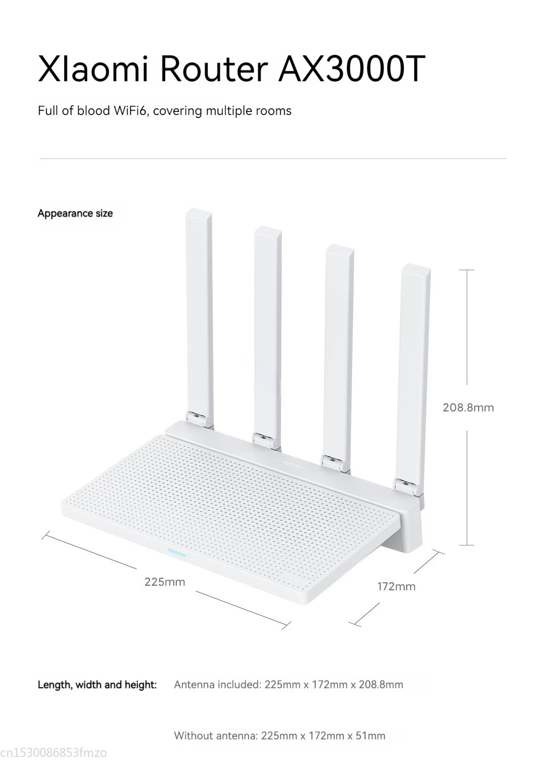 Xiaomi Router AX3000T WiFi 6 Mesh | 3000Mbps | NFC | 256MB | 128 Dispositivos | Gaming | Control Parental | MiWiFi