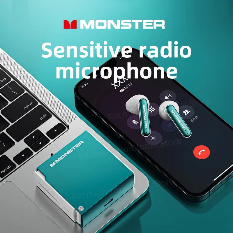 Monster XKT17 - Auriculares TWS Bluetooth 5.3 con ANC | HiFi | Gaming y Deportes