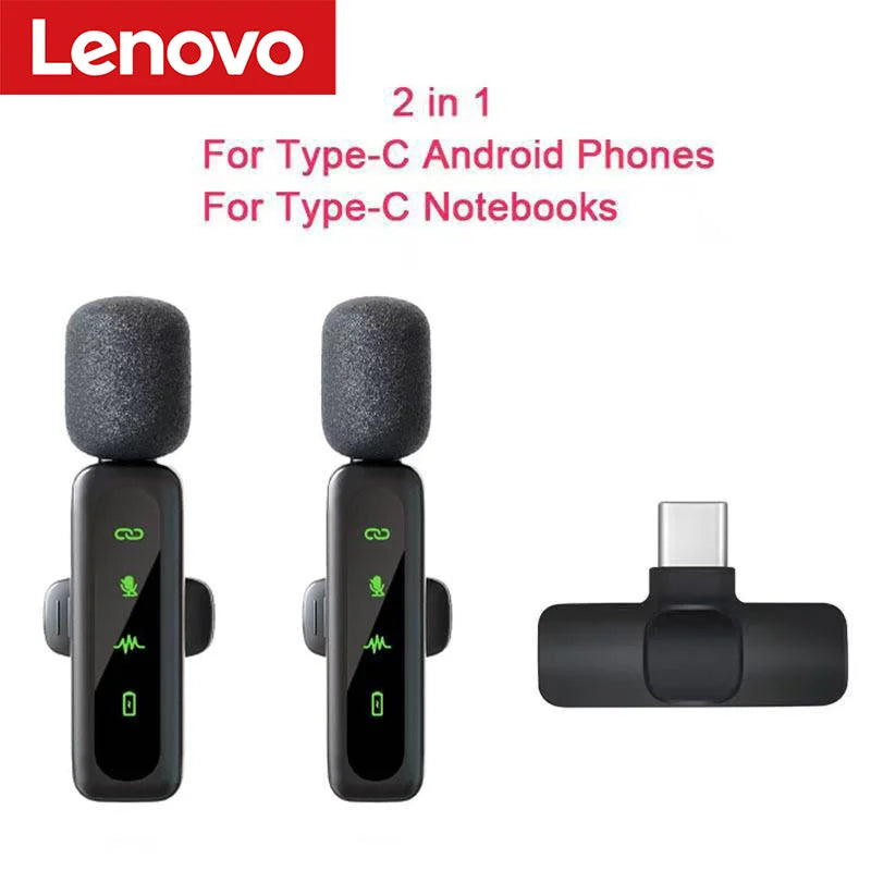 Wireless Lavalier Microphone | Rechargeable Clip-On Mic | iPhone & USB-C