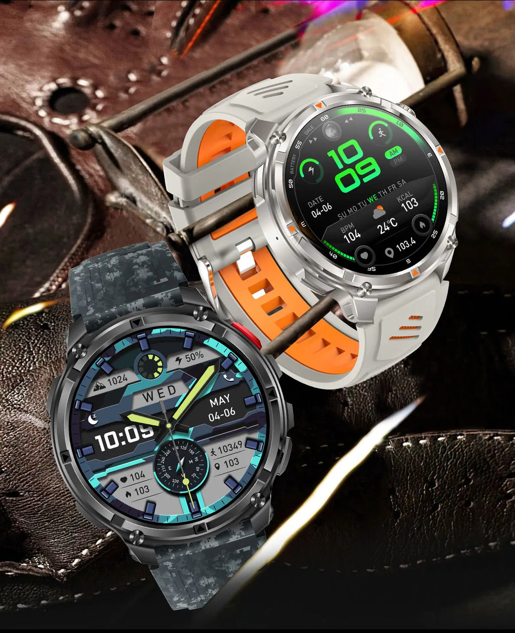 T-REX 3 | Smartwatch Militar 1100mAh | AMOLED 1.7", 10ATM, GPS, 170+ Modos, Linterna LED