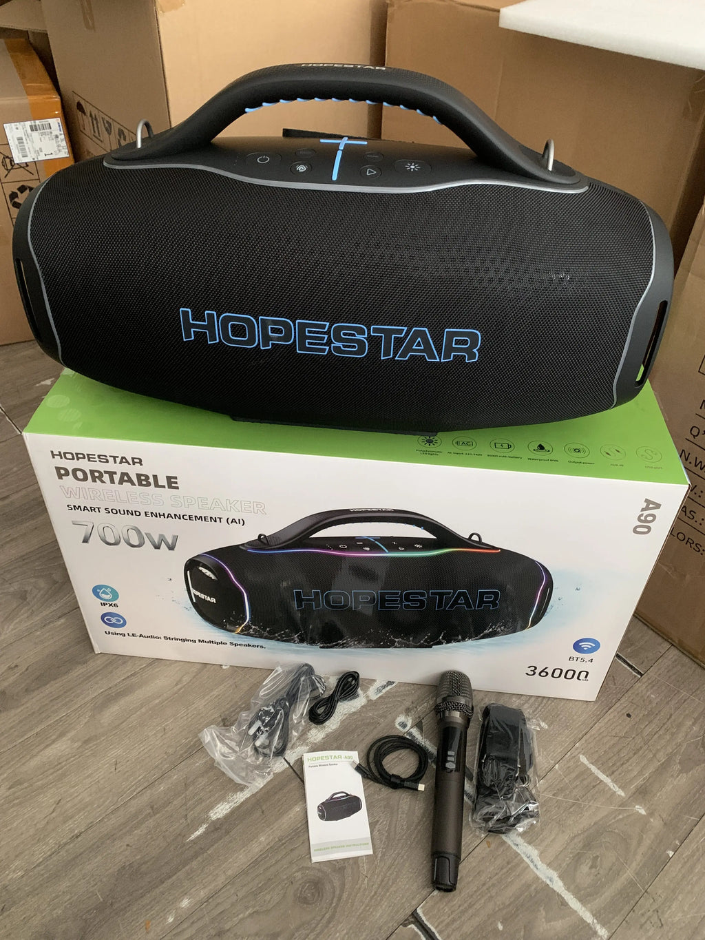 HOPESTAR A90 | Bocina Bluetooth 700W con Micrófono | Karaoke Outdoor IPX6