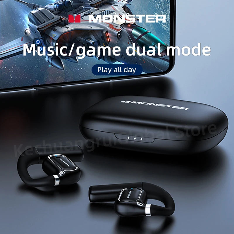 Monster XKO01 - Auriculares TWS Bluetooth 5.3 | 28h Batería | ENC | Ear Hook