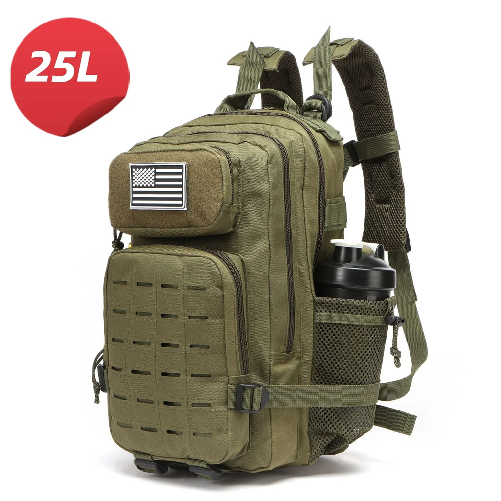 Waterproof Backpack 25L/50L | Gym, Hiking, Travel & Laptop Bag | Dual Bottle Holders | 12 Colors