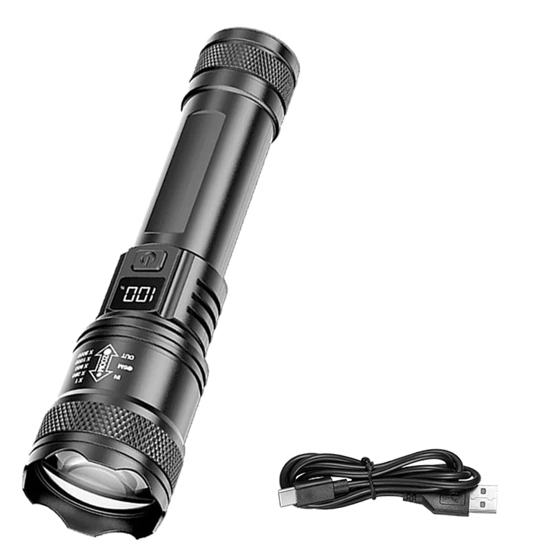 Rechargeable LED Flashlight | Adjustable Zoom | Linterna para Camping