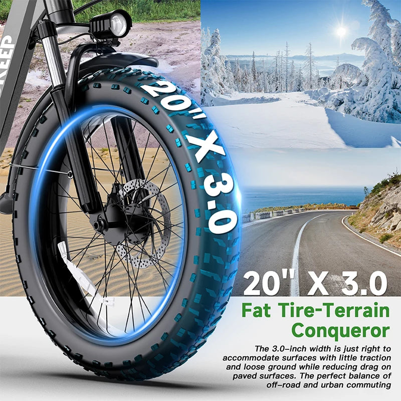 E-Bike 1500W | Fat Tire 20" | 48V 20/35/60Ah | Doble Batería | Off-Road Montaña | Sin Aranceles | Adultos | Modelo QS7