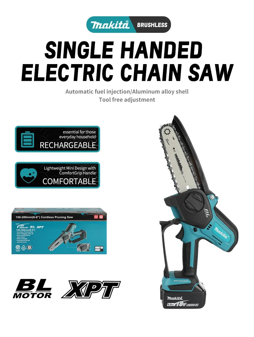 Makita UC286 | 18V Brushless Mini Chainsaw | 6in
