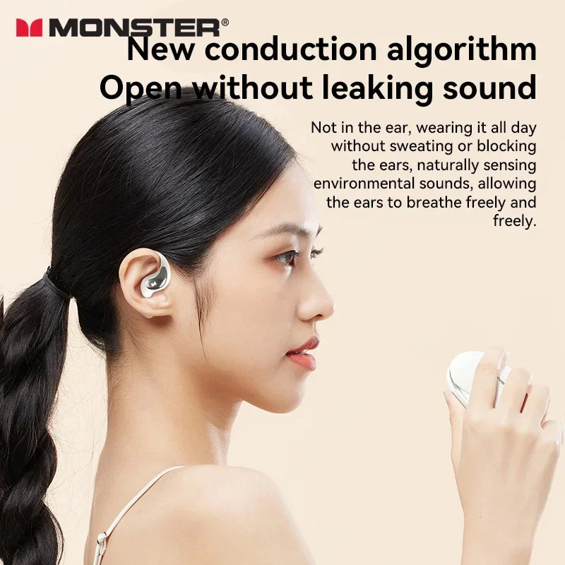 Monster Open Ear - Auriculares Inalámbricos Bluetooth 6.0 | ENC | Deportes y Gaming