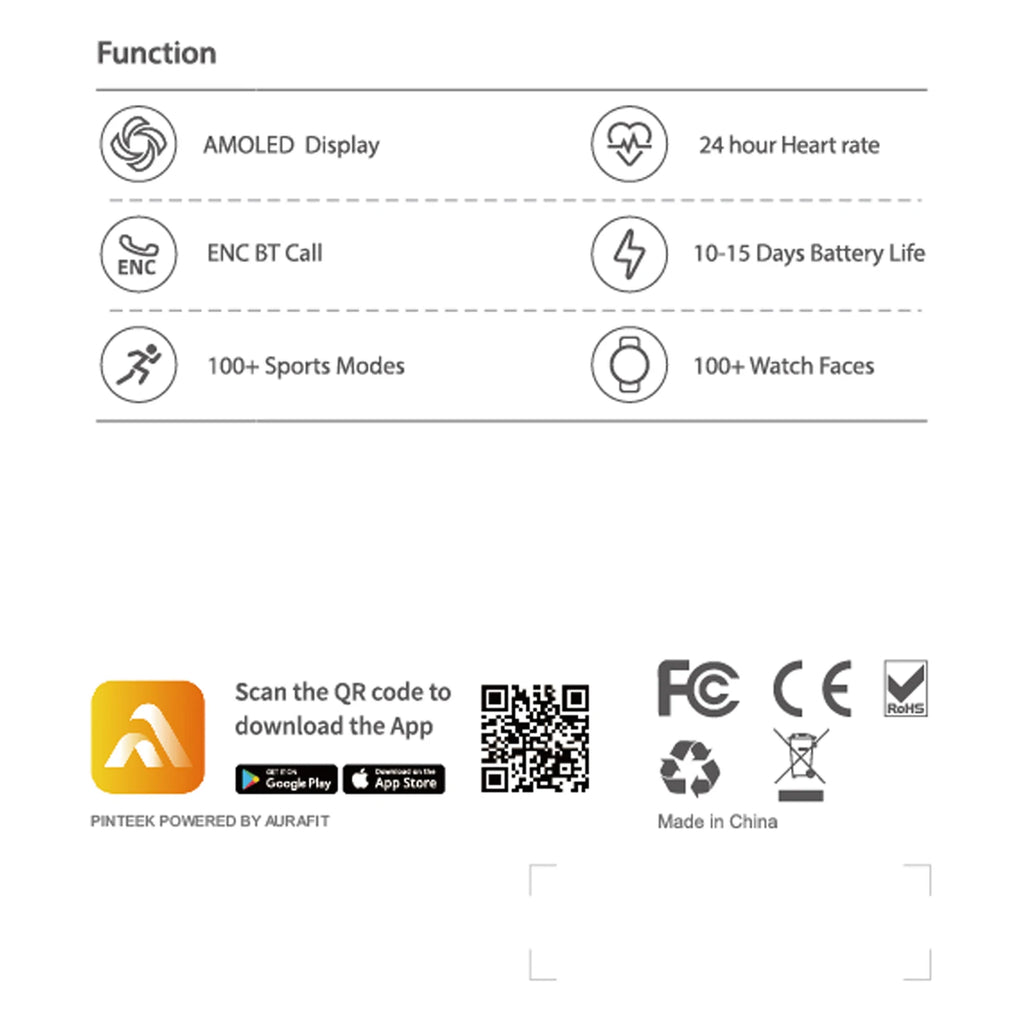 Smartwatch AURAFIT GPS-G6 2025 | AMOLED 1.43" | GPS 6 Satélites | 3ATM | AI GPT | 100+ Deportes