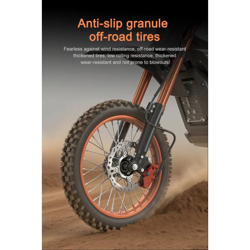 E-Bike Off-Road 3000W | Motor Integrado | 60V 21Ah | Rueda 14" | Moto Eléctrica de Montaña | Naranja