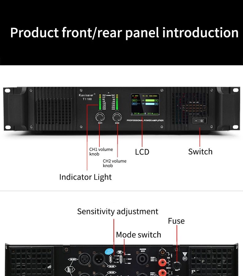 Branwish 400–1100W Professional Power Amplifier | DJ & PA | Amplificador de Audio