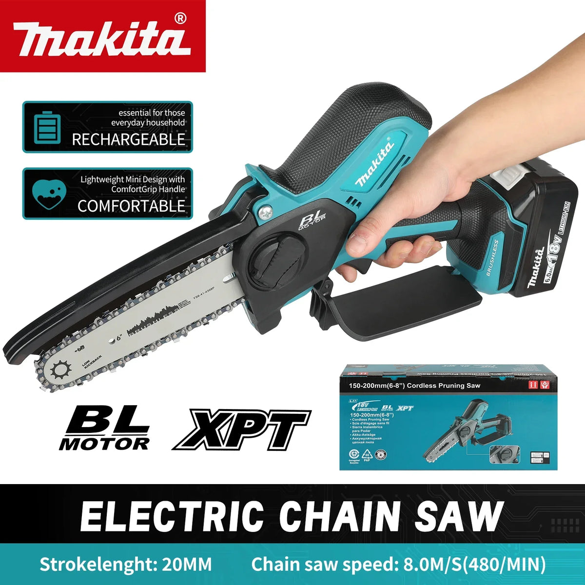 Makita UC286 | 18V Brushless Mini Chainsaw | 6in