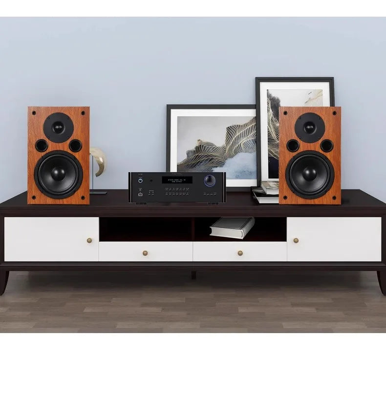LONVIN D2/D3 | Bocinas Pasivas HIFI 6.5" | 2 Vías, Silk Dome Tweeter, Madera MDF