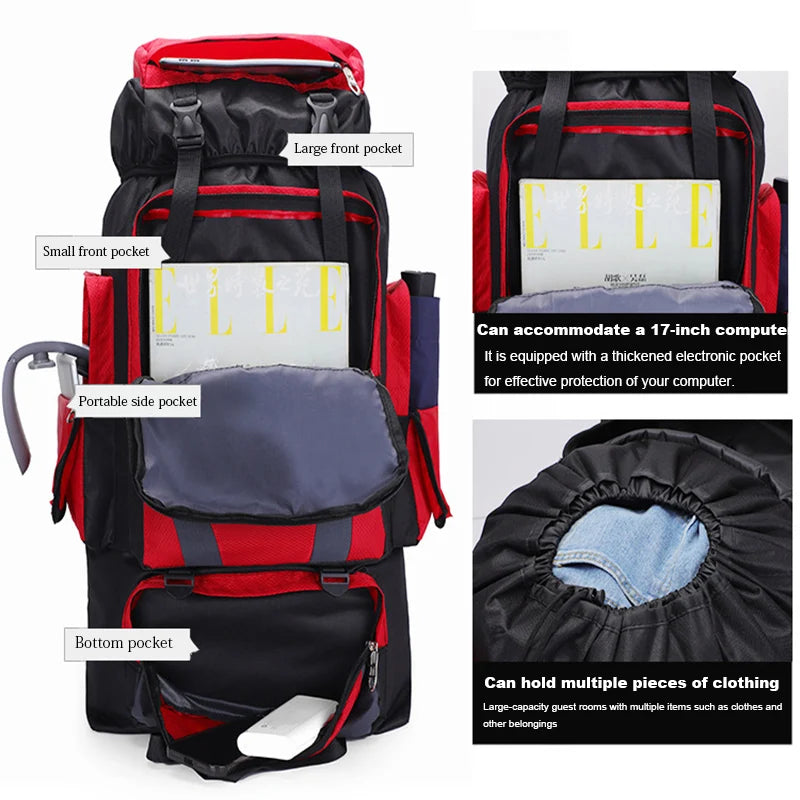 80L Nylon Hiking Backpack | Outdoor Travel / Mochila de montaña