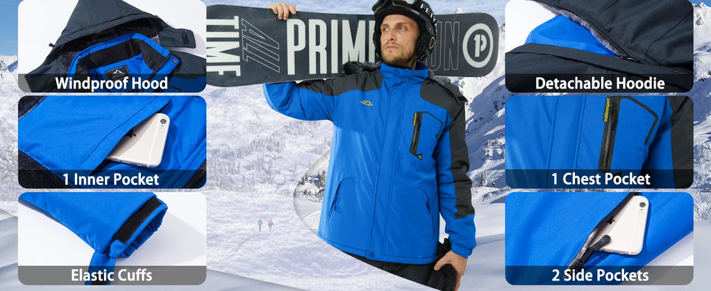 MAGCOMSEN Men's Winter Jacket | Fleece Lined | Ski & Hiking