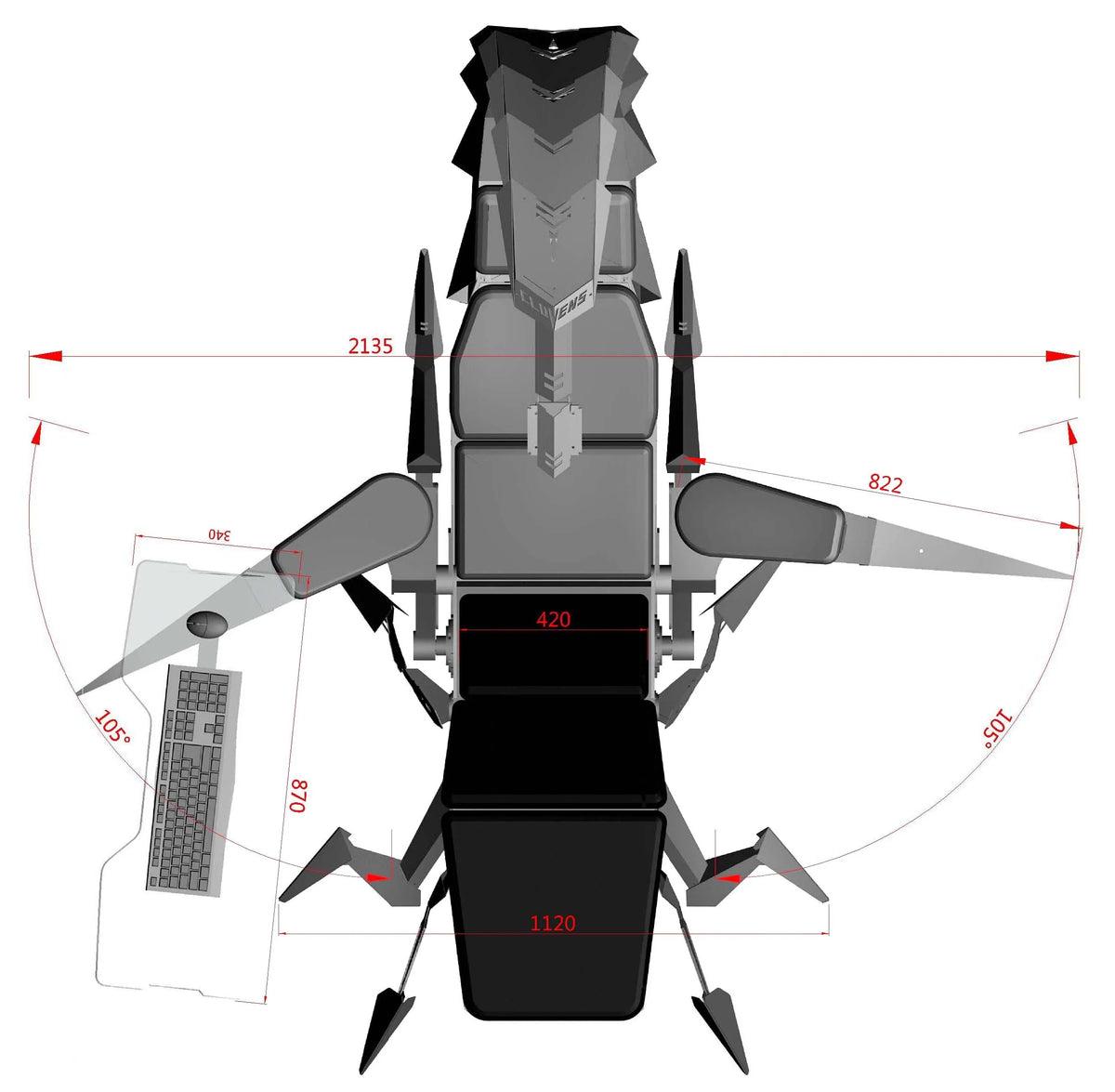 Zero Gravity Gaming Cockpit | 3–5 Monitor Support | Reclining