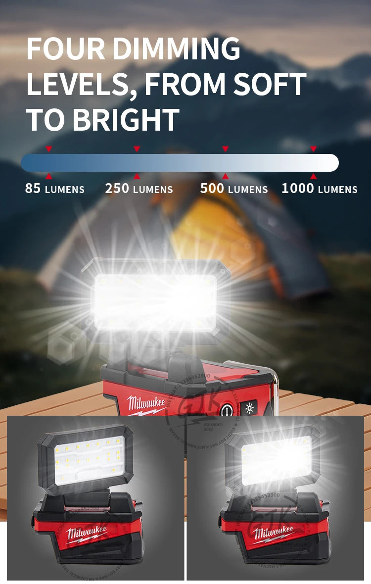 Milwaukee-Compatible M18 ROVER | 18V Folding Flood Light with USB