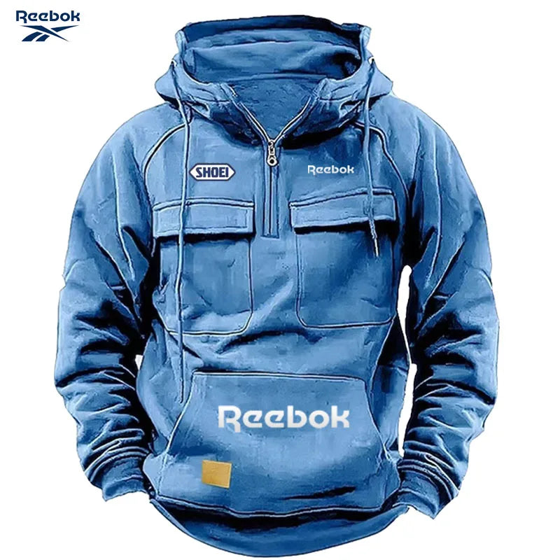 Reebok Men's Pullover Hoodie | Thick Polyester Knit | Autumn & Winter