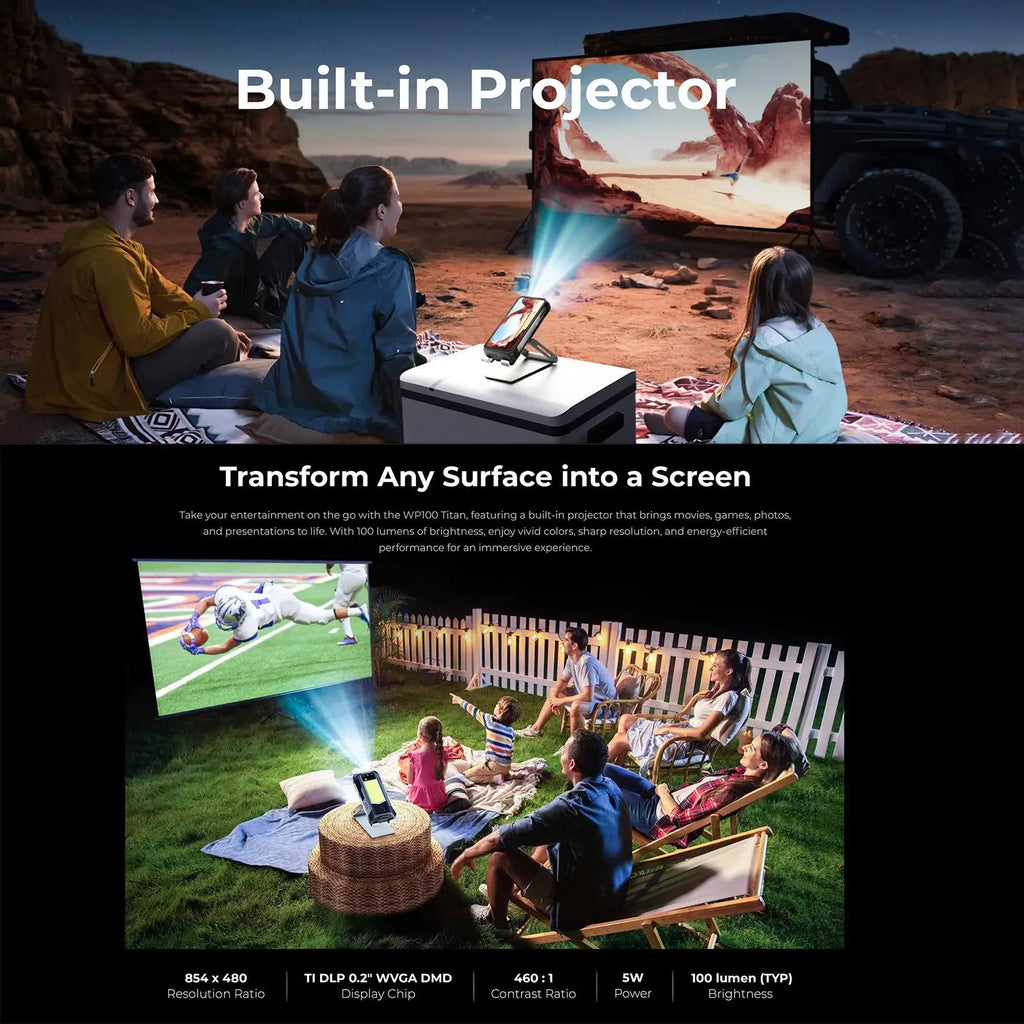 OUKITEL WP100 Titan | Rugged Smartphone 5G Proyector 200MP 33000mAh 66W | Android 15 NFC