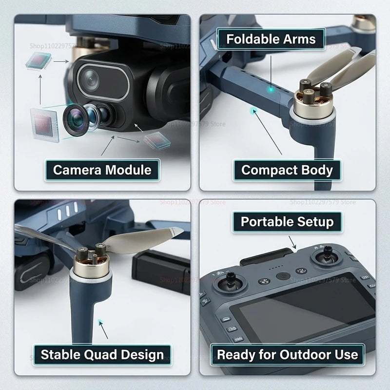 Dron GT8 Cámara Dual 8K HD GPS – Motor Brushless, Gimbal 3 Ejes, WiFi FPV, Pantalla 4.3", Plegable