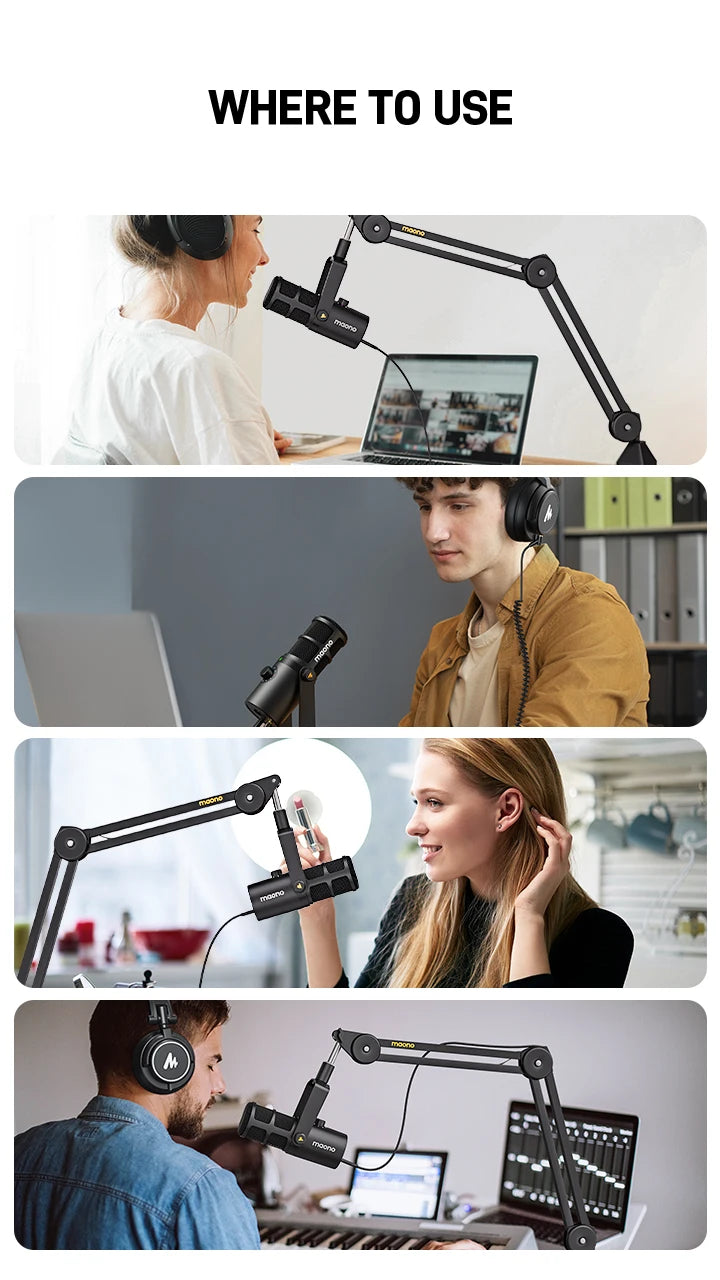 MAONO PD400X USB/XLR Dynamic Microphone | Large Diaphragm | Cardioid | 24-bit | Podcast & Streaming