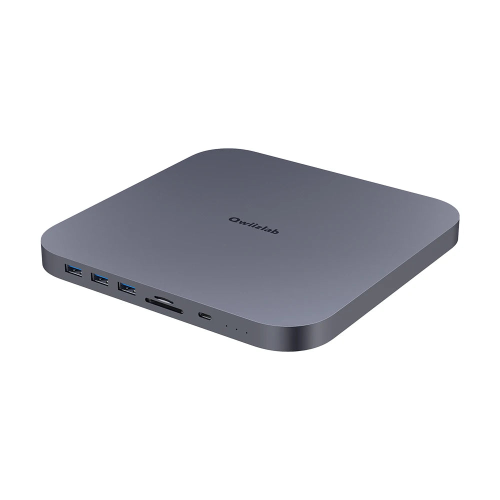 Qwiizlab UH25 Pro USB-C Hub for Mac Mini M1/M2 | 10 Ports | NVMe + SATA SSD | 10Gbps | SD/TF