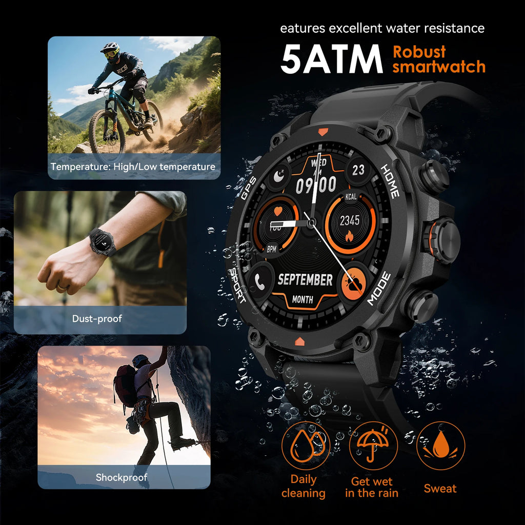 Smartwatch AURAFIT GPS-G6 2025 | AMOLED 1.43" | GPS 6 Satélites | 3ATM | AI GPT | 100+ Deportes