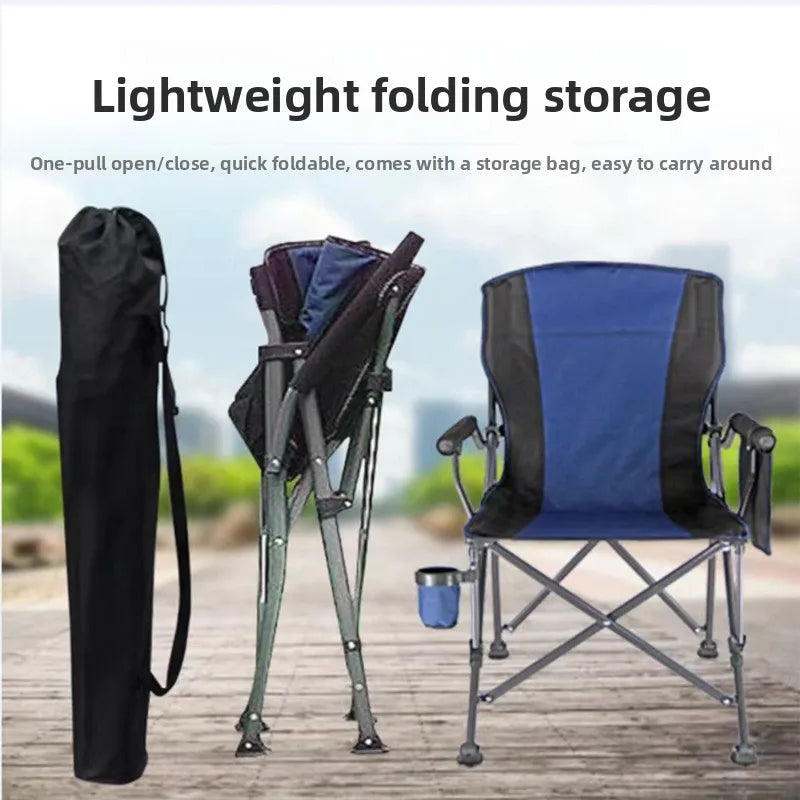 Large Folding Camping Chair | Steel Frame & PU Armrests / Silla plegable
