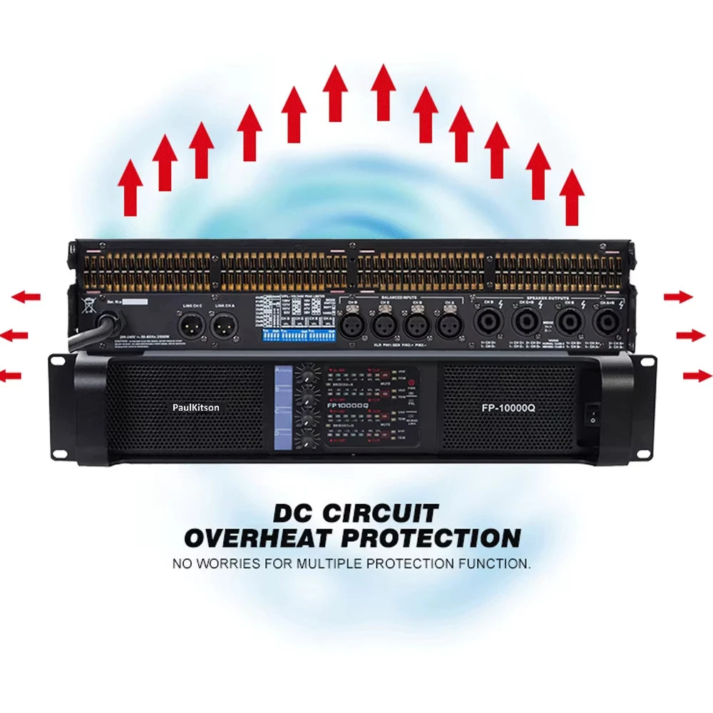 PaulKitson FP10000Q Professional Power Amplifier | 4CH | 2500W | Subwoofer & Line Array | 110V & 220V