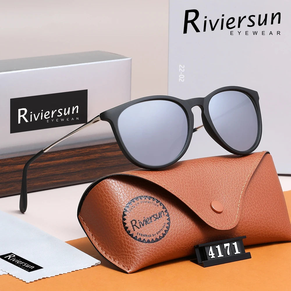 RIVIERSUN Gafas de Sol Cat Eye Polarizadas para Mujer | UV400 | Marco de Aleación | Modelo S28