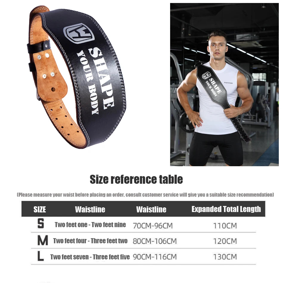 Weightlifting Belt PU & Cow Leather | Waist Support for Powerlifting & Strength Training