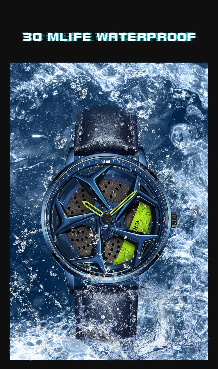 SANDA 1087 Men's Sports Quartz Watch | 360° Rotating Dial | Chronograph | Leather & Steel | Waterproof