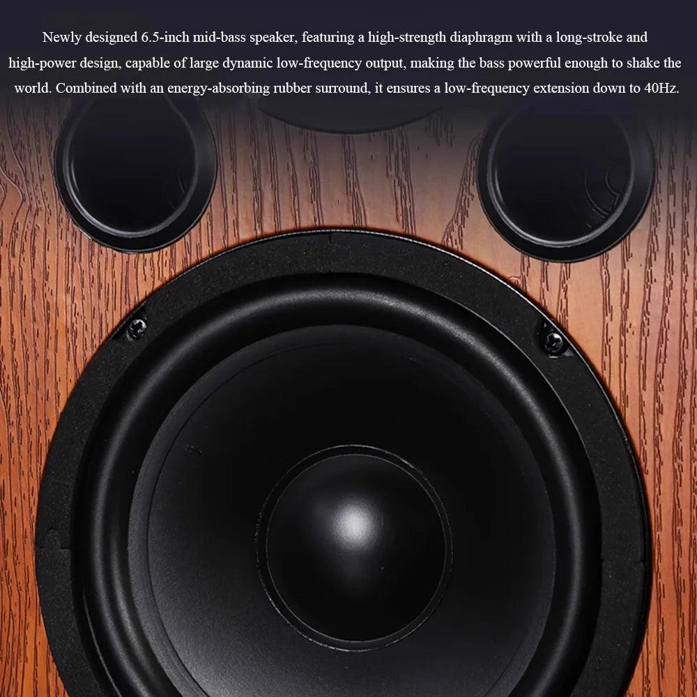 LONVIN D2/D3 | Bocinas Pasivas HIFI 6.5" | 2 Vías, Silk Dome Tweeter, Madera MDF