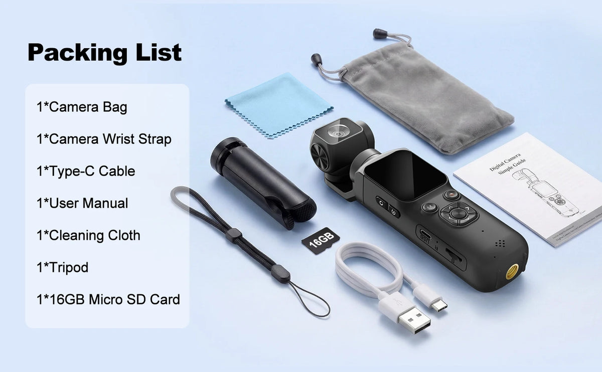 4K Pocket Vlog Camera | WiFi & Touchscreen