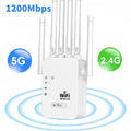 Repetidor WiFi 1200Mbps Doble Banda 2.4G/5GHz | 6 Antenas 360° | Extensor de Señal | Hogar y Oficina