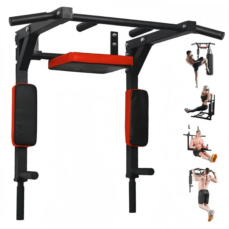 Wall Mounted Pull Up Bar | Multifunctional Home Gym Steel Bar | Chin-Up, Leg Raise & Core Training