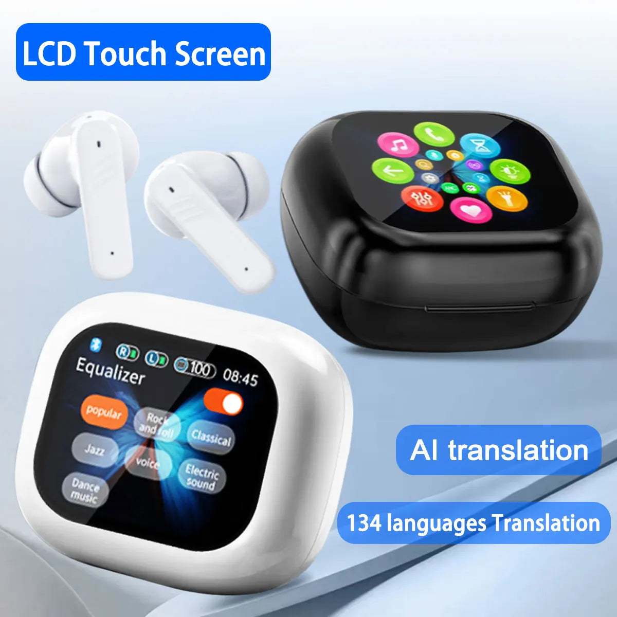 Traductor IA In-Ear | Bluetooth 5.4 | 134 Idiomas | Cancelación de Ruido | Tiempo Real | TWS | Myxon LX-10 / BY-09